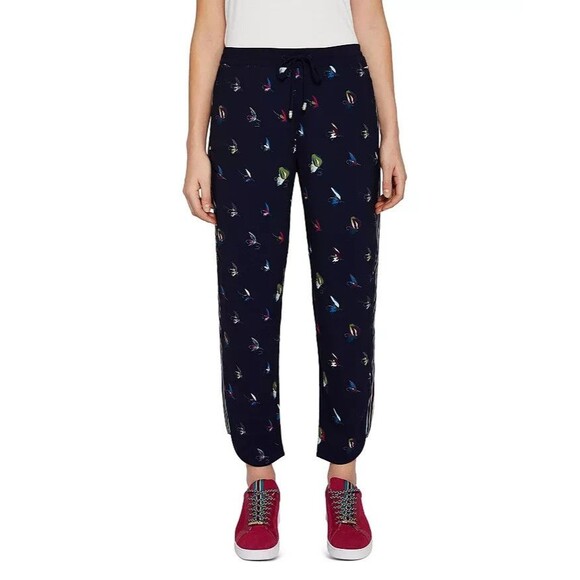 Ted Baker Color By Numbers Tanyaa Fly Fish Jogger Pants Whimsical Womens Size 0 - Picture 1 of 11